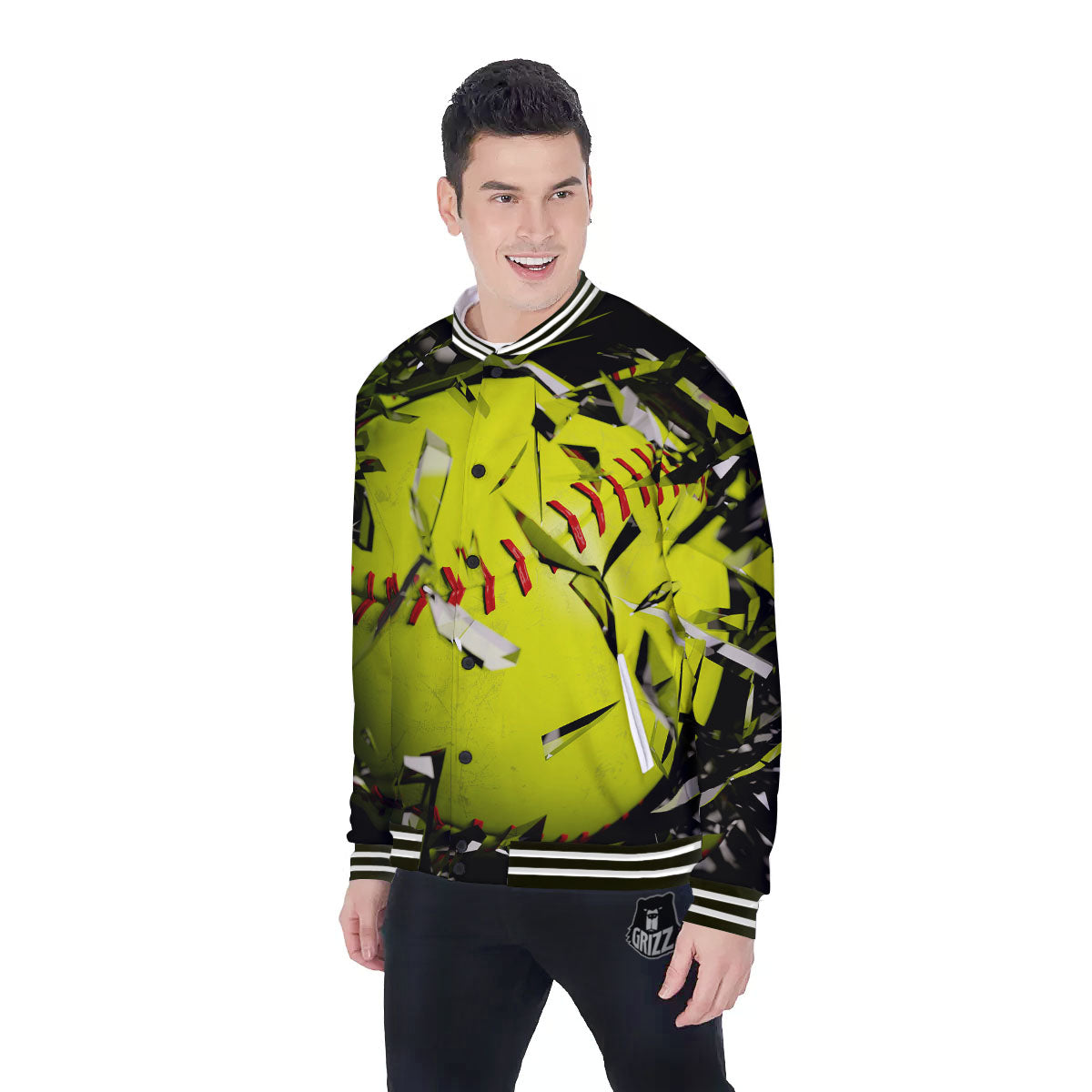 3D Baseballs Print Baseball Jacket-grizzshop