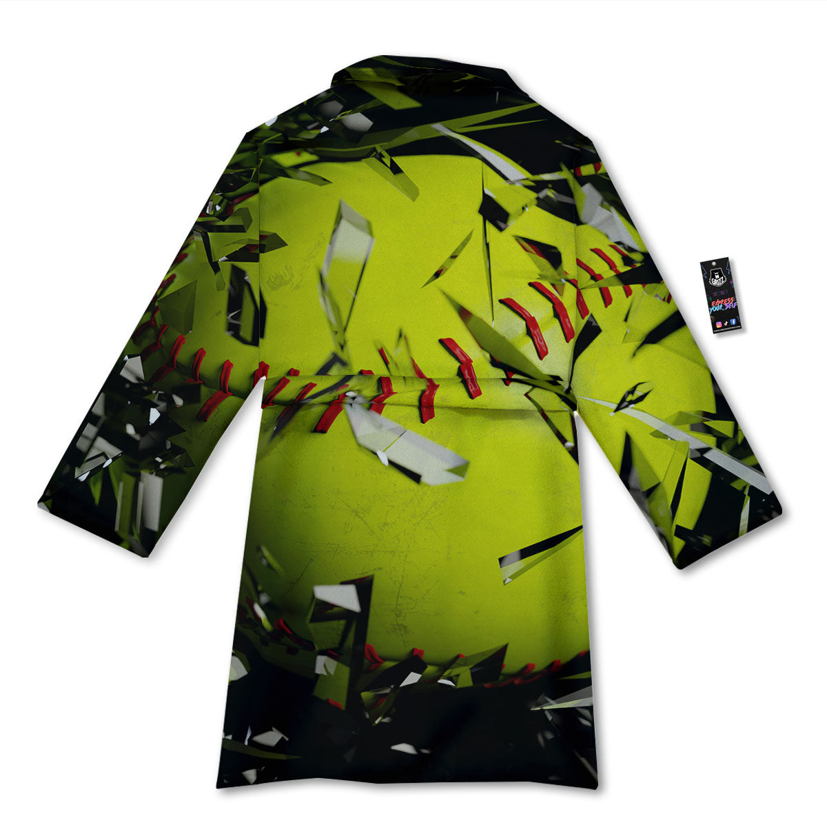 3D Baseballs Print Bathrobe-grizzshop