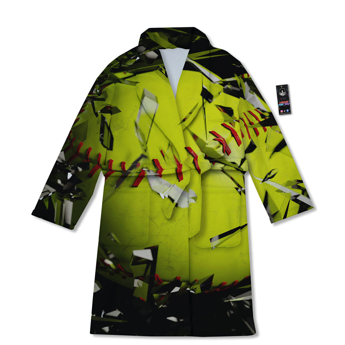 3D Baseballs Print Bathrobe-grizzshop