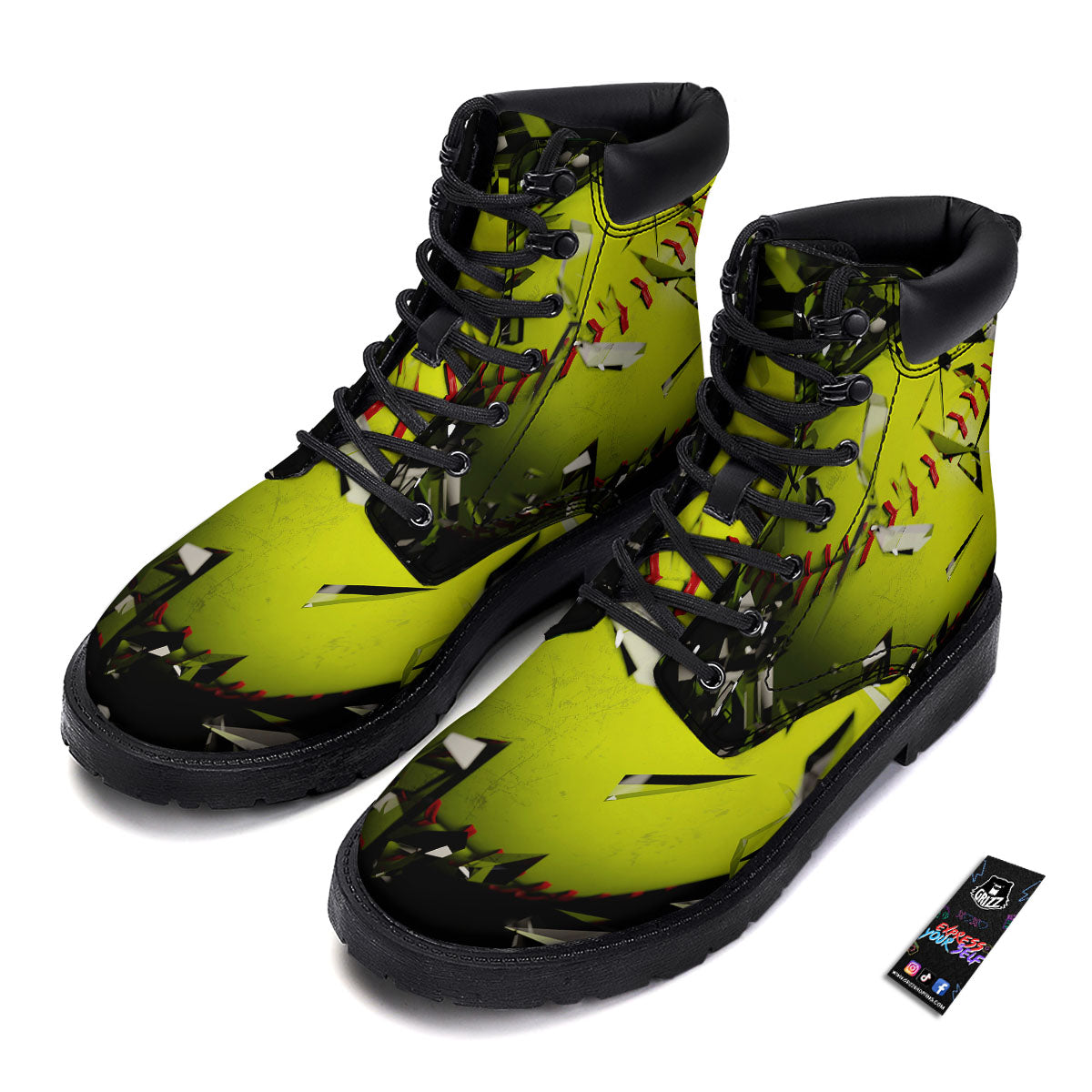 3D Baseballs Print Boots-grizzshop