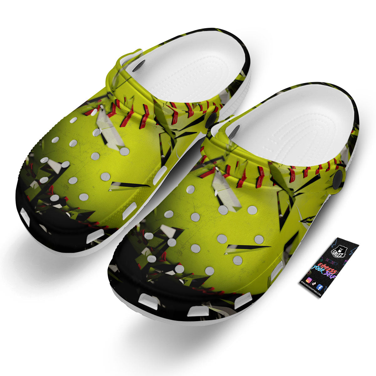 3D Baseballs Print Clog-grizzshop