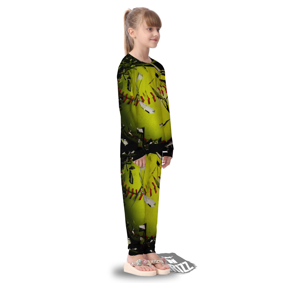 3D Baseballs Print Kid's Pajamas-grizzshop