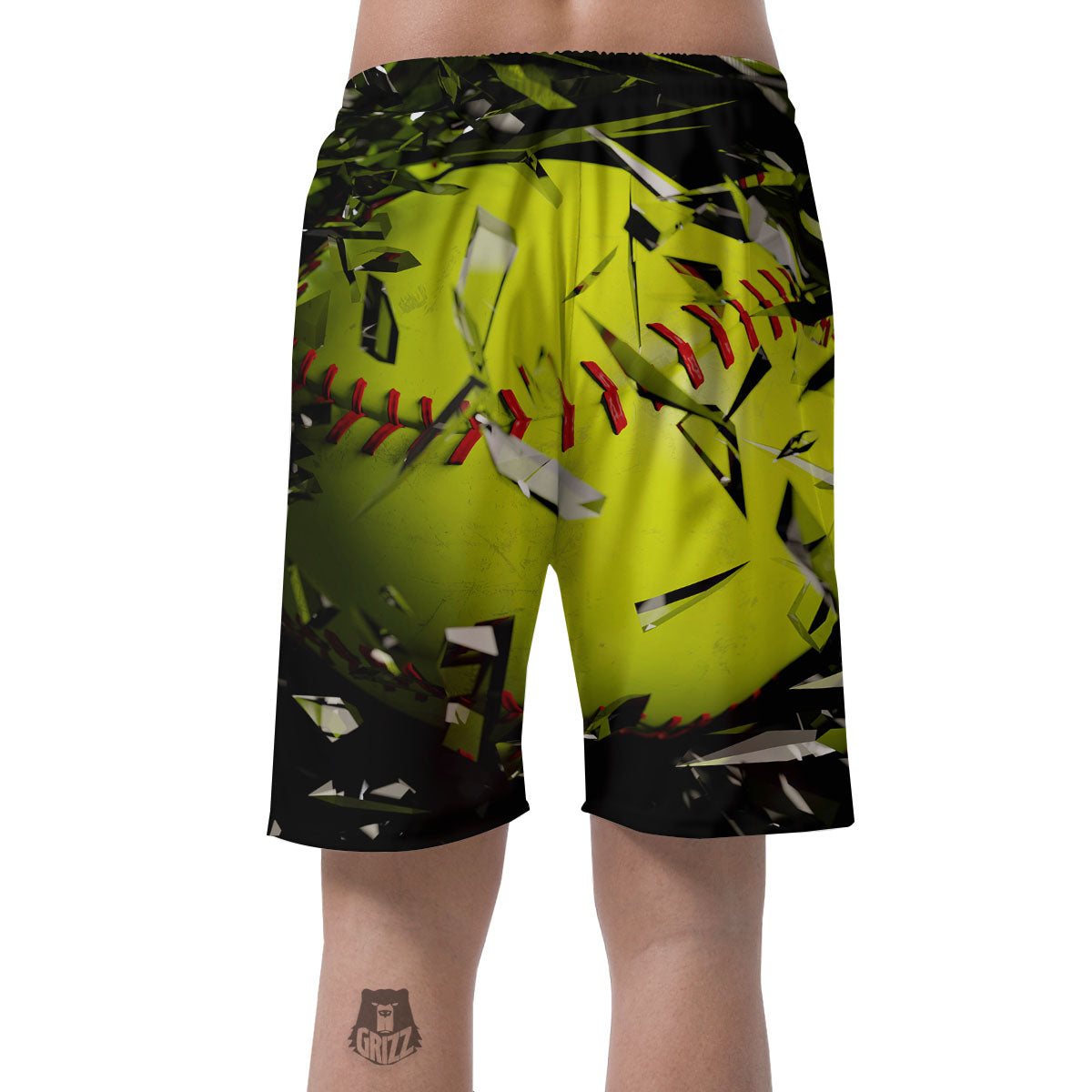 3D Baseballs Print Men's Shorts-grizzshop