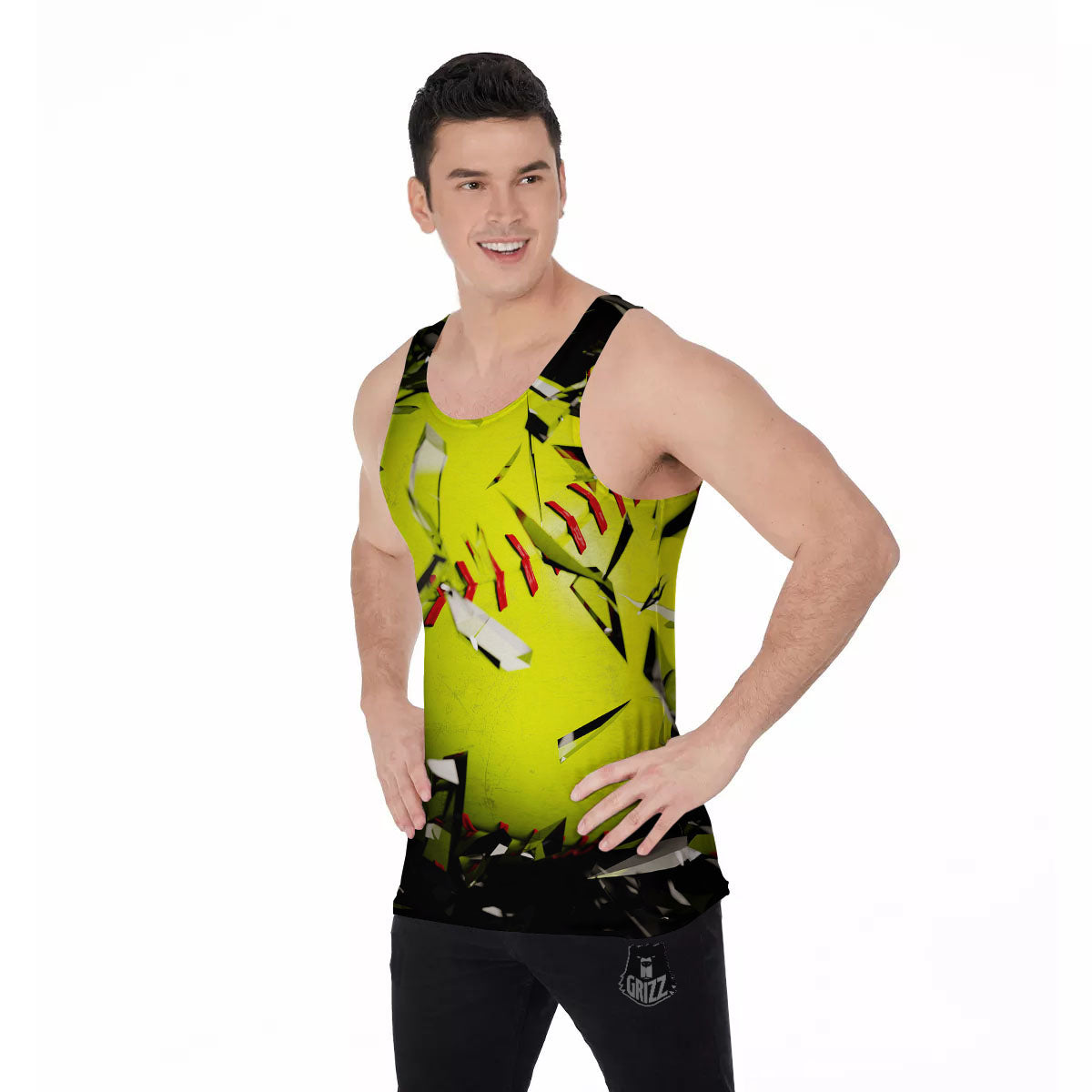 3D Baseballs Print Men's Tank Top-grizzshop