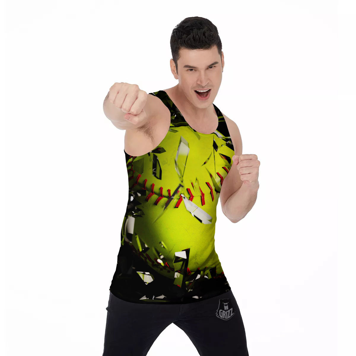 3D Baseballs Print Men's Tank Top-grizzshop
