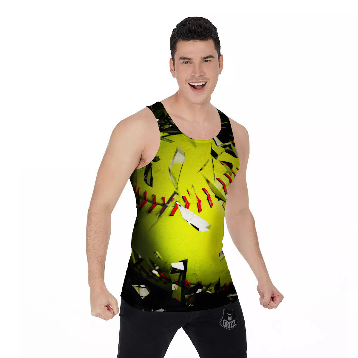 3D Baseballs Print Men's Tank Top-grizzshop