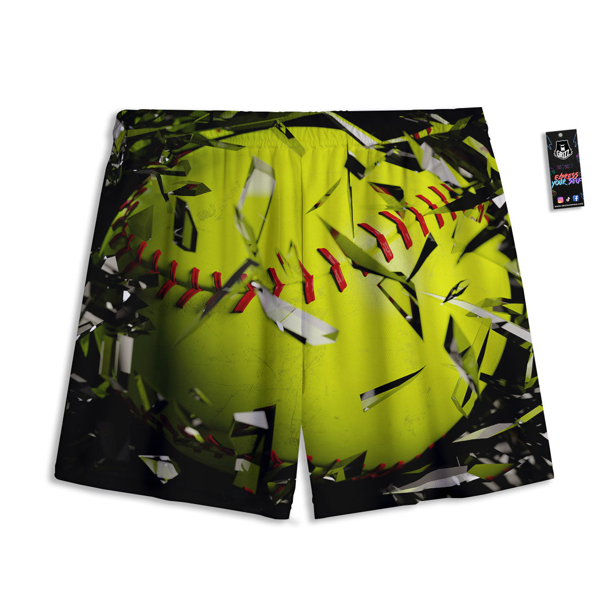 3D Ghost In The Darkness Print Mesh Shorts