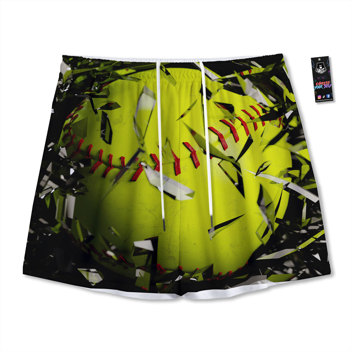 3D Ghost In The Darkness Print Mesh Shorts