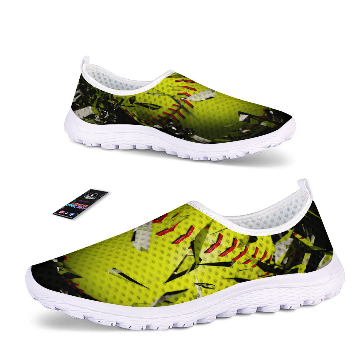 3D Baseballs Print Nurse Shoes-grizzshop
