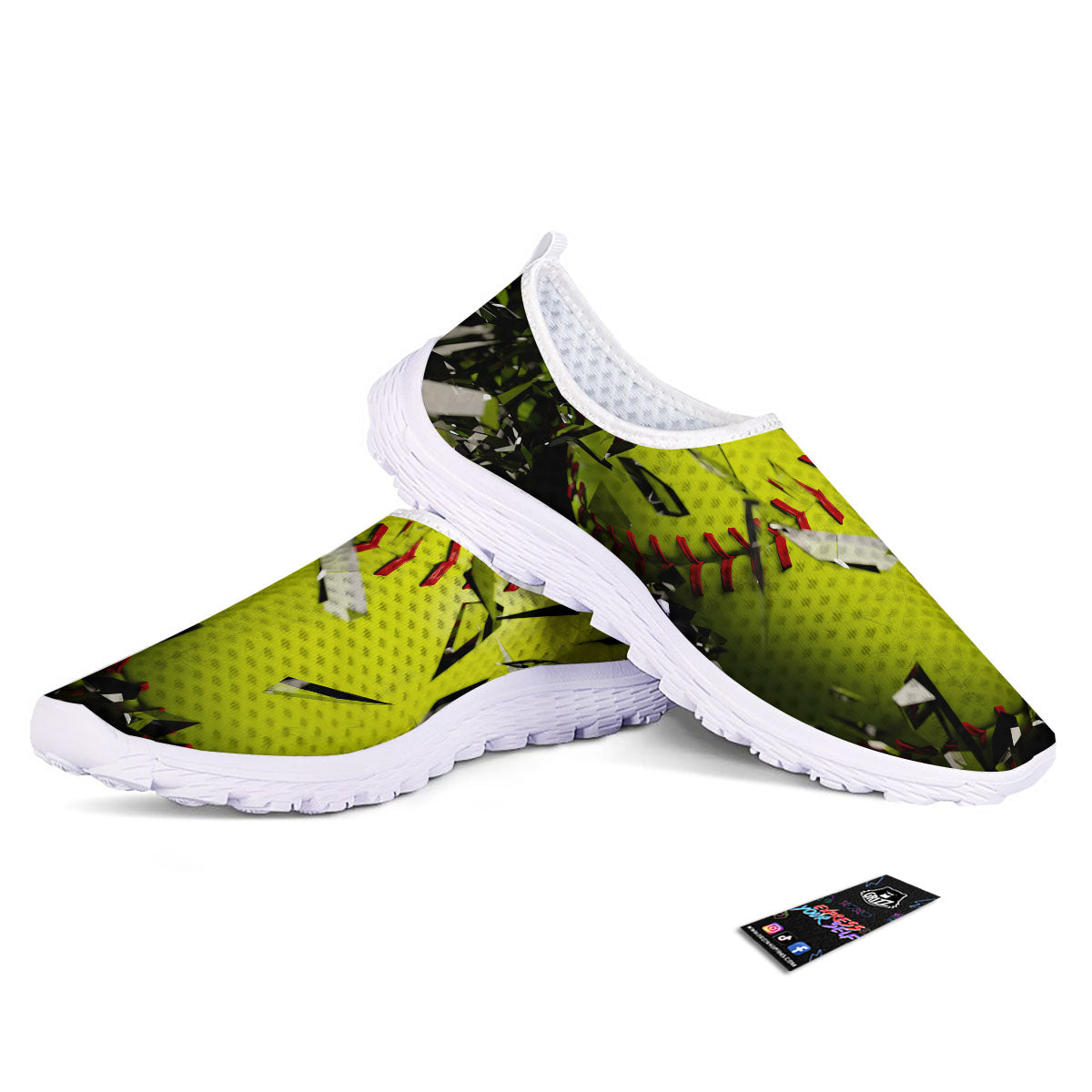 3D Baseballs Print Nurse Shoes-grizzshop