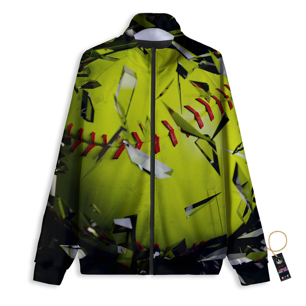 3D Baseballs Print Track Jacket-grizzshop