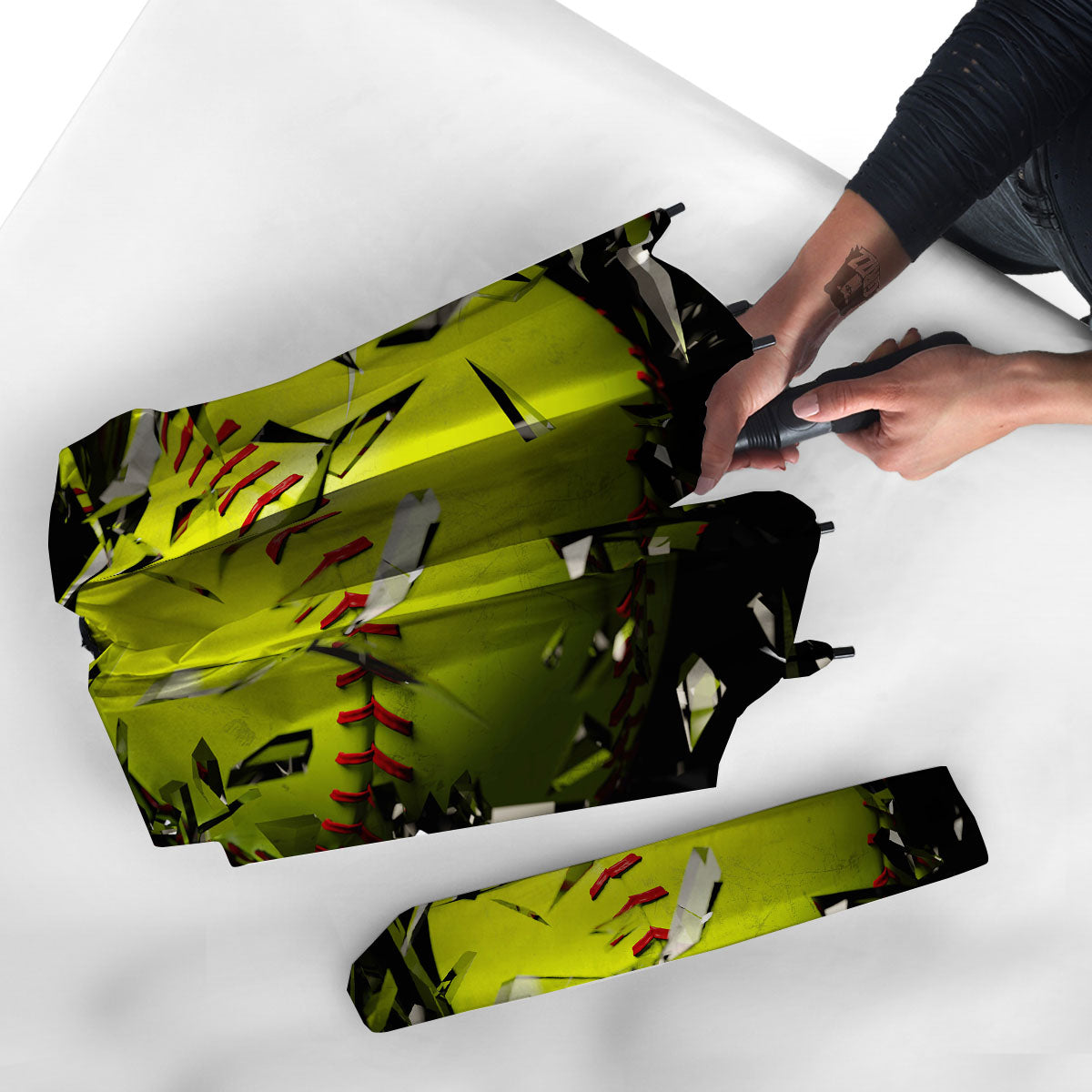 3D Baseballs Print Umbrella-grizzshop