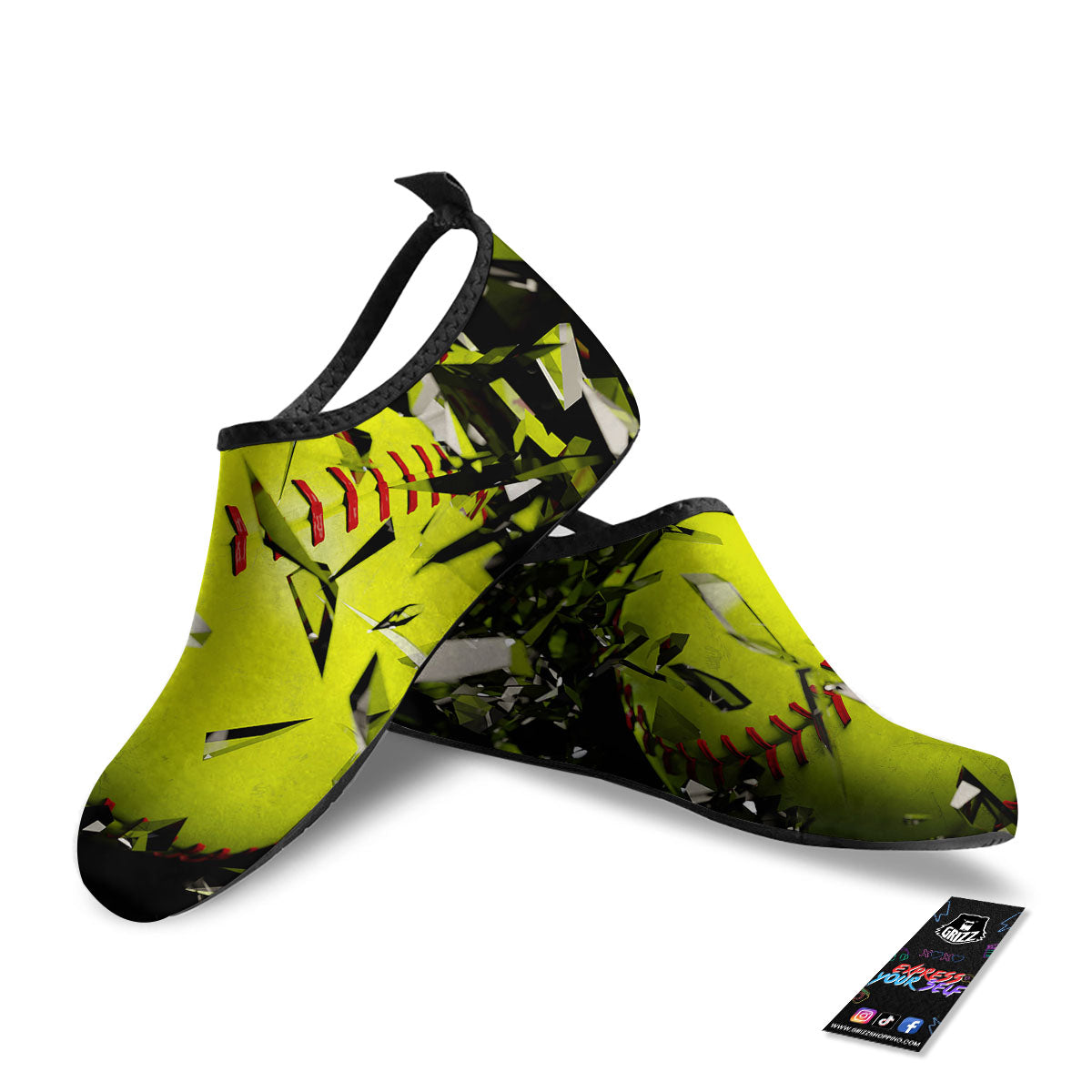 3D Baseballs Print Water Shoes-grizzshop