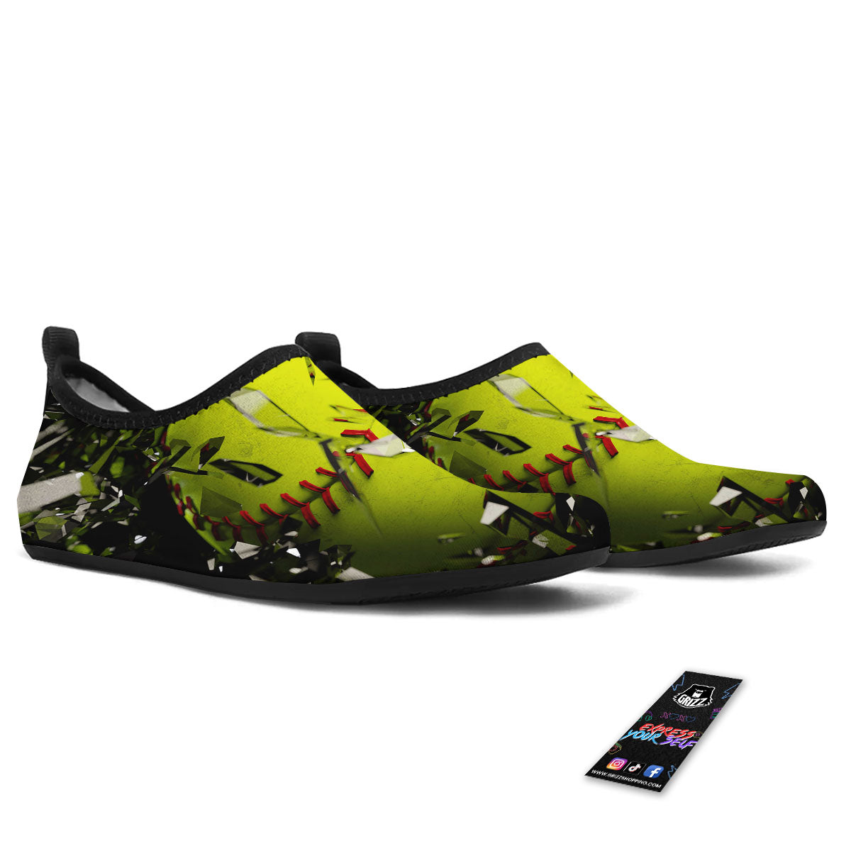 3D Baseballs Print Water Shoes-grizzshop