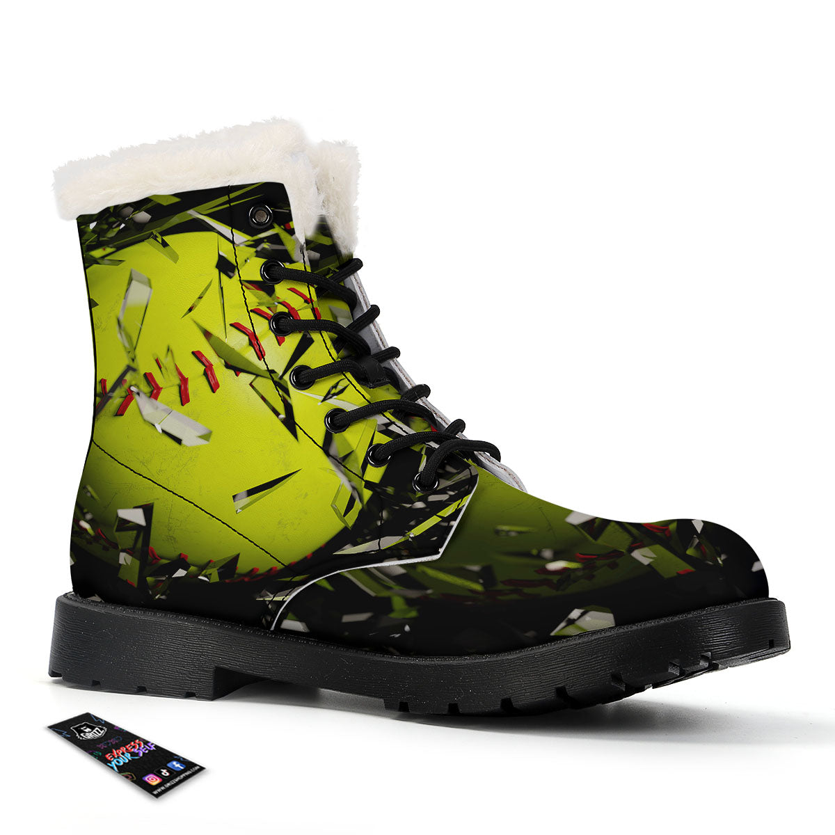 3D Baseballs Print Winter Boots-grizzshop