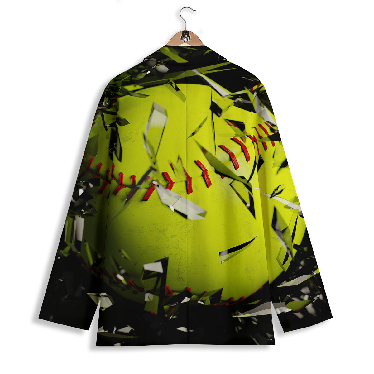 3D Baseballs Print Women's Blazer-grizzshop