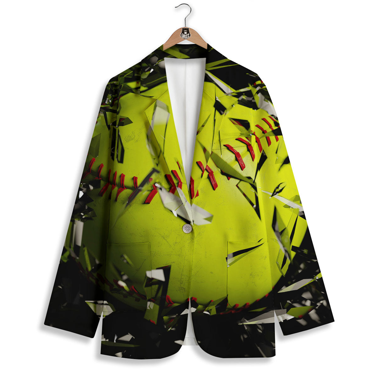 3D Baseballs Print Women's Blazer-grizzshop