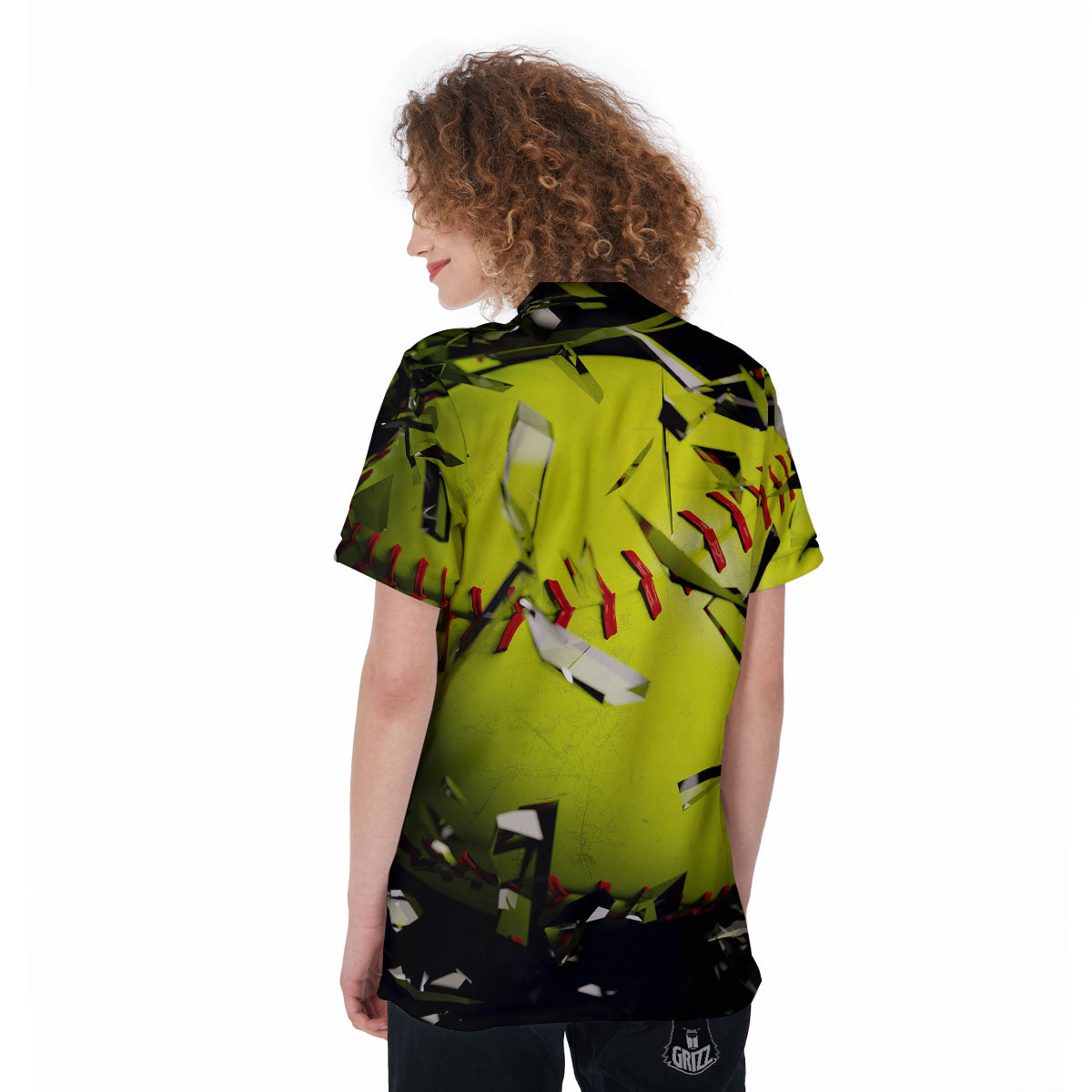 3D Baseballs Print Women's Golf Shirts-grizzshop