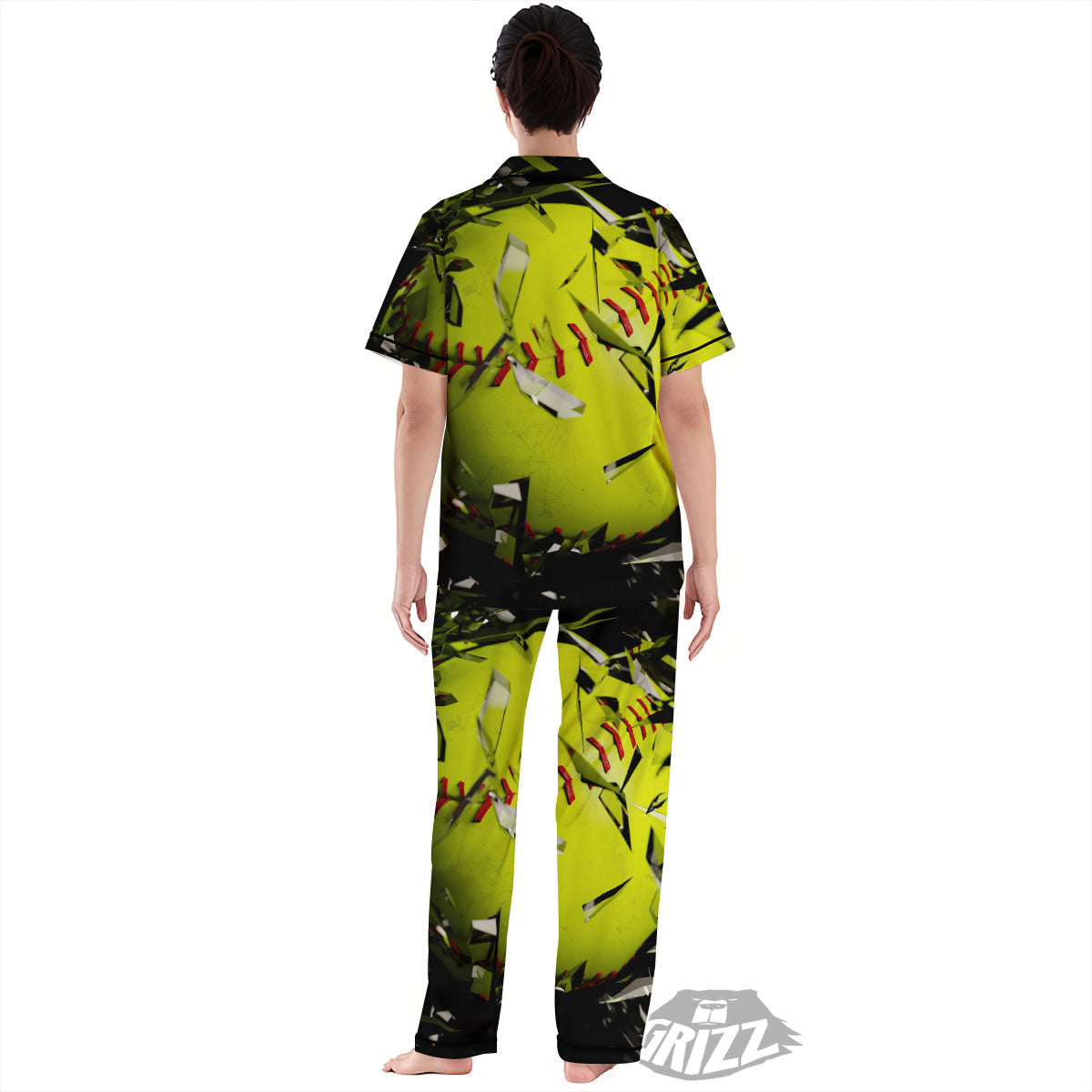 3D Baseballs Print Women's Pajamas Set-grizzshop
