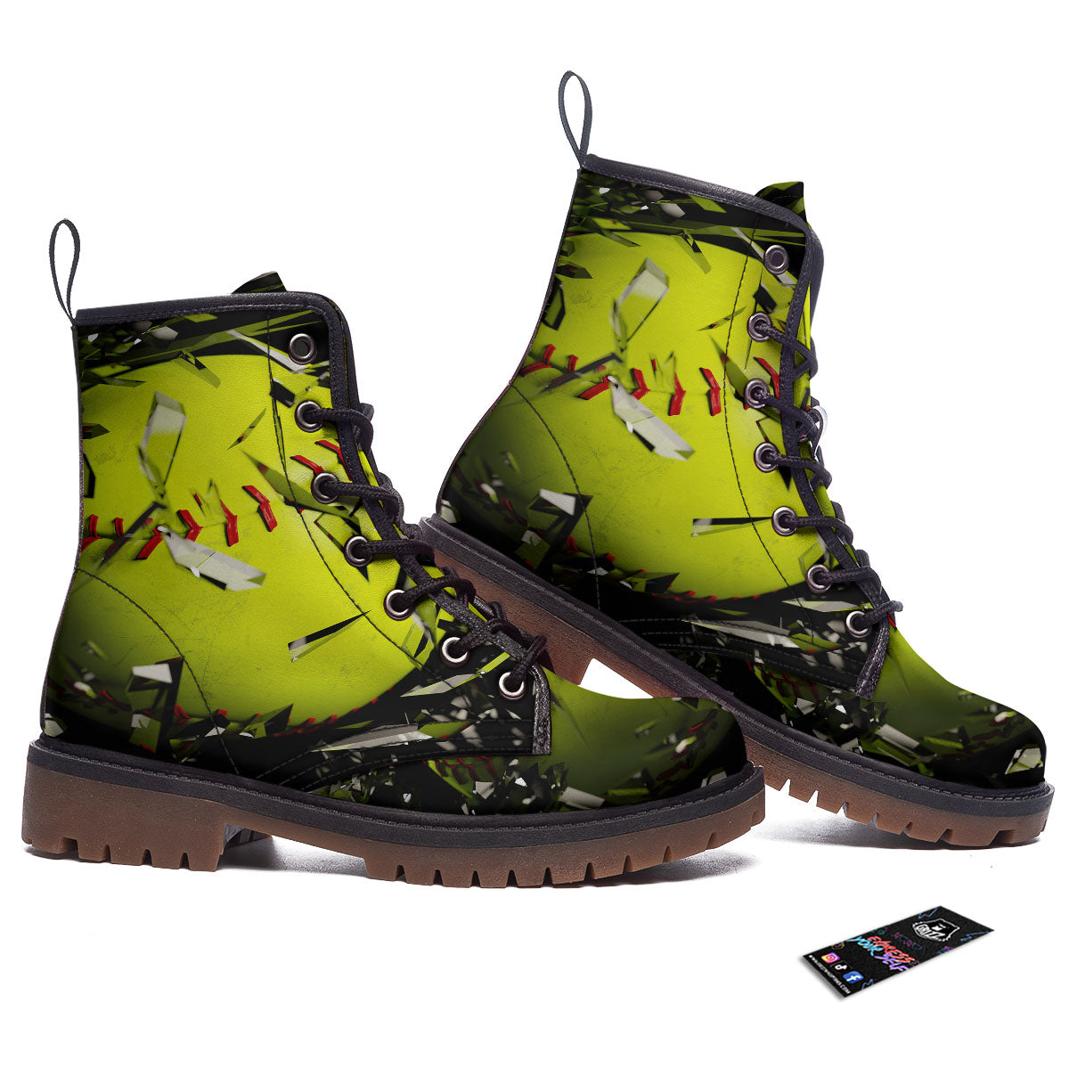 3D Baseballs Print Work Boots-grizzshop