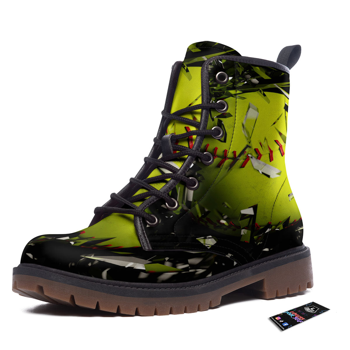 3D Baseballs Print Work Boots-grizzshop