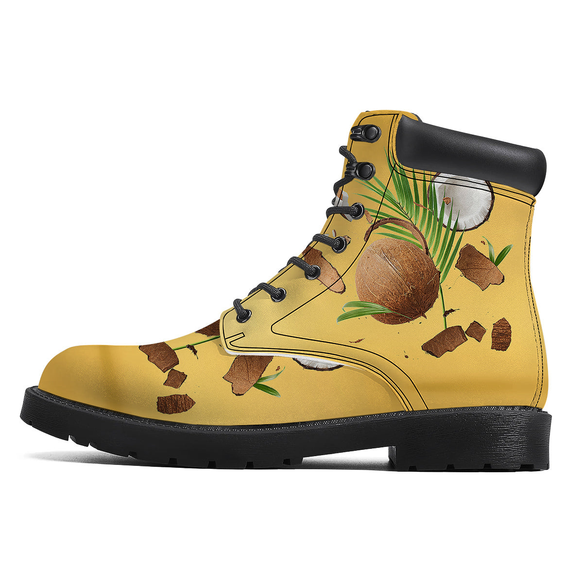 3D Coconut Print Boots-grizzshop
