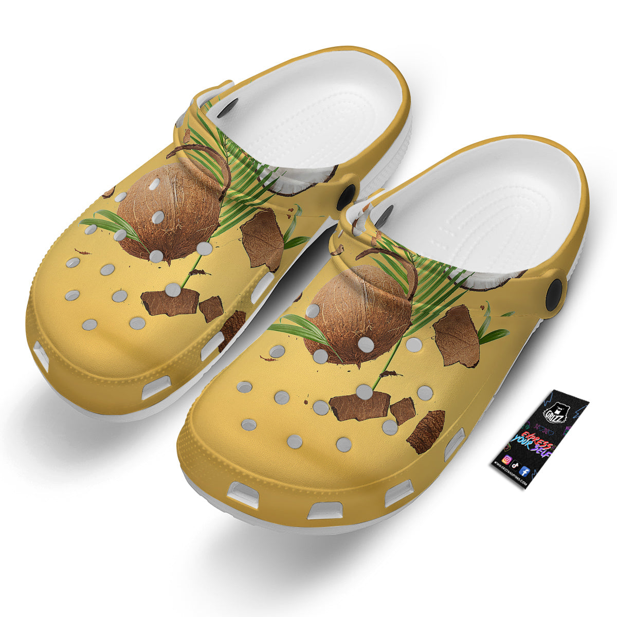3D Coconut Print Clog-grizzshop