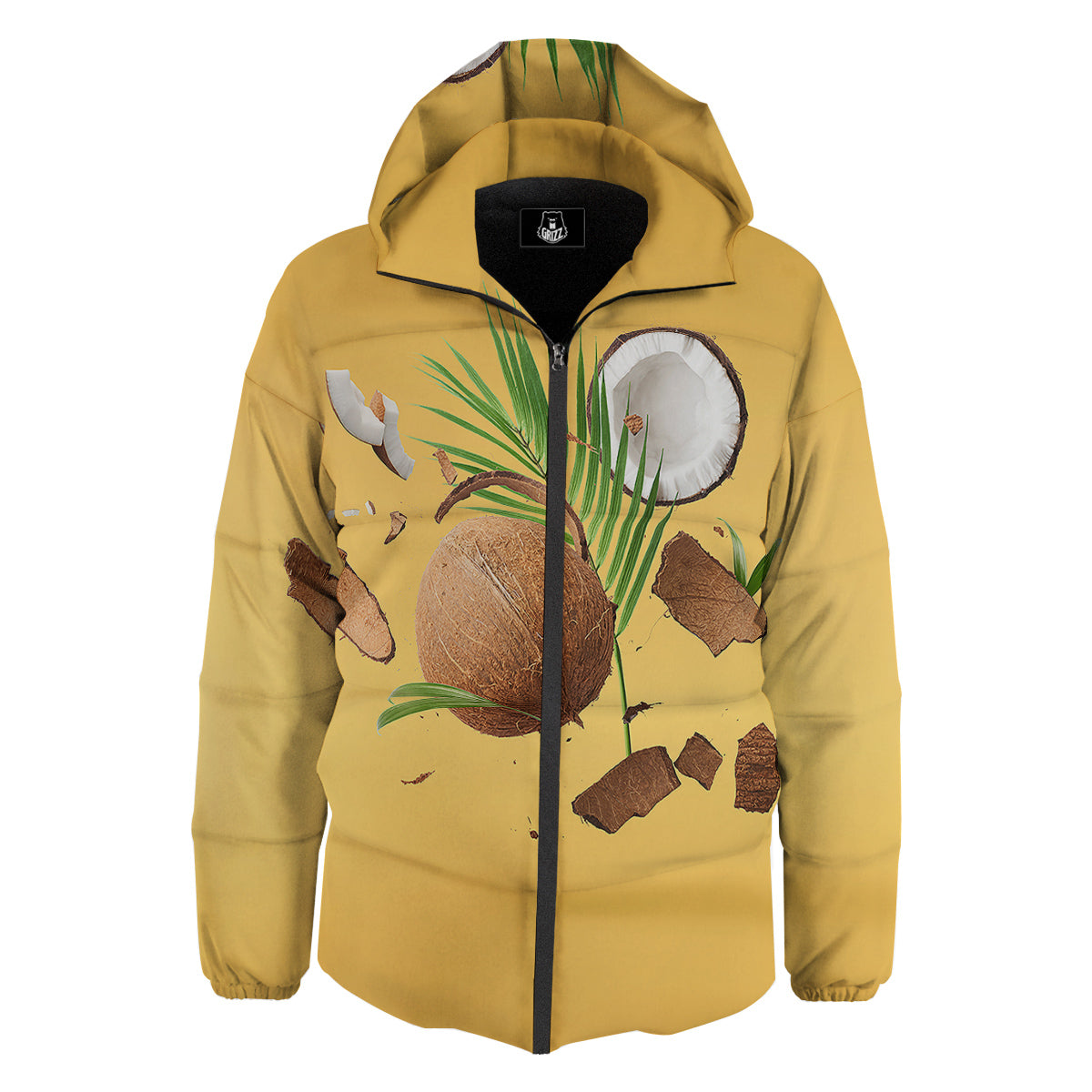 3D Coconut Print Down Jacket-grizzshop