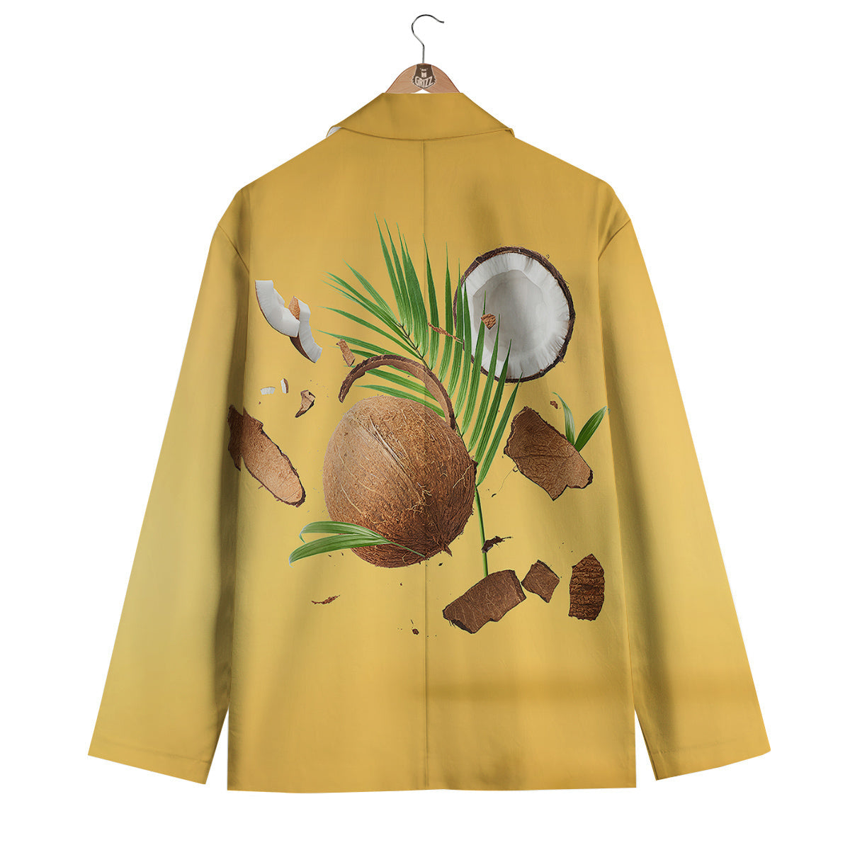3D Coconut Print Men's Blazer-grizzshop