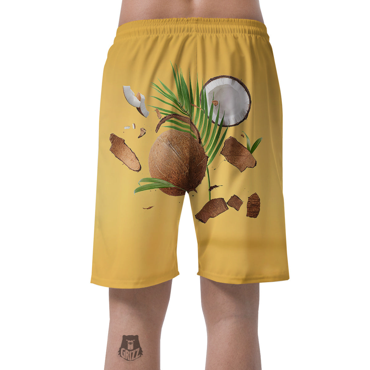 3D Coconut Print Men's Shorts-grizzshop