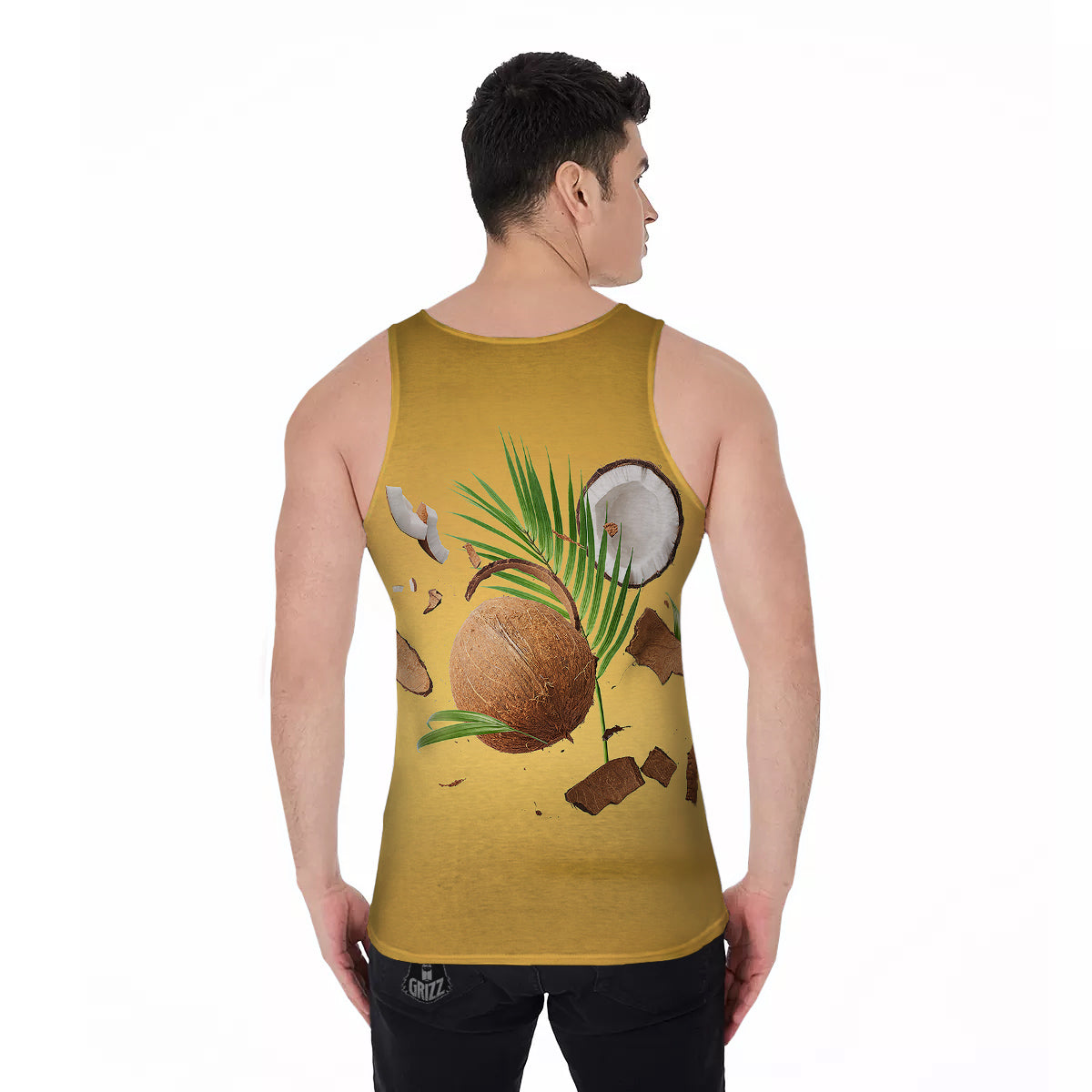 3D Coconut Print Men's Tank Top-grizzshop