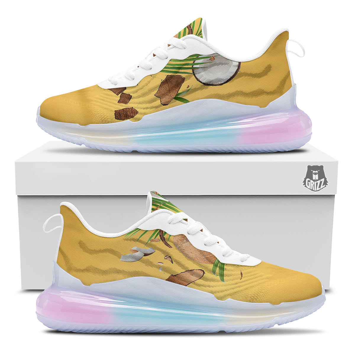 3D Coconut Print Running Sneakers-grizzshop