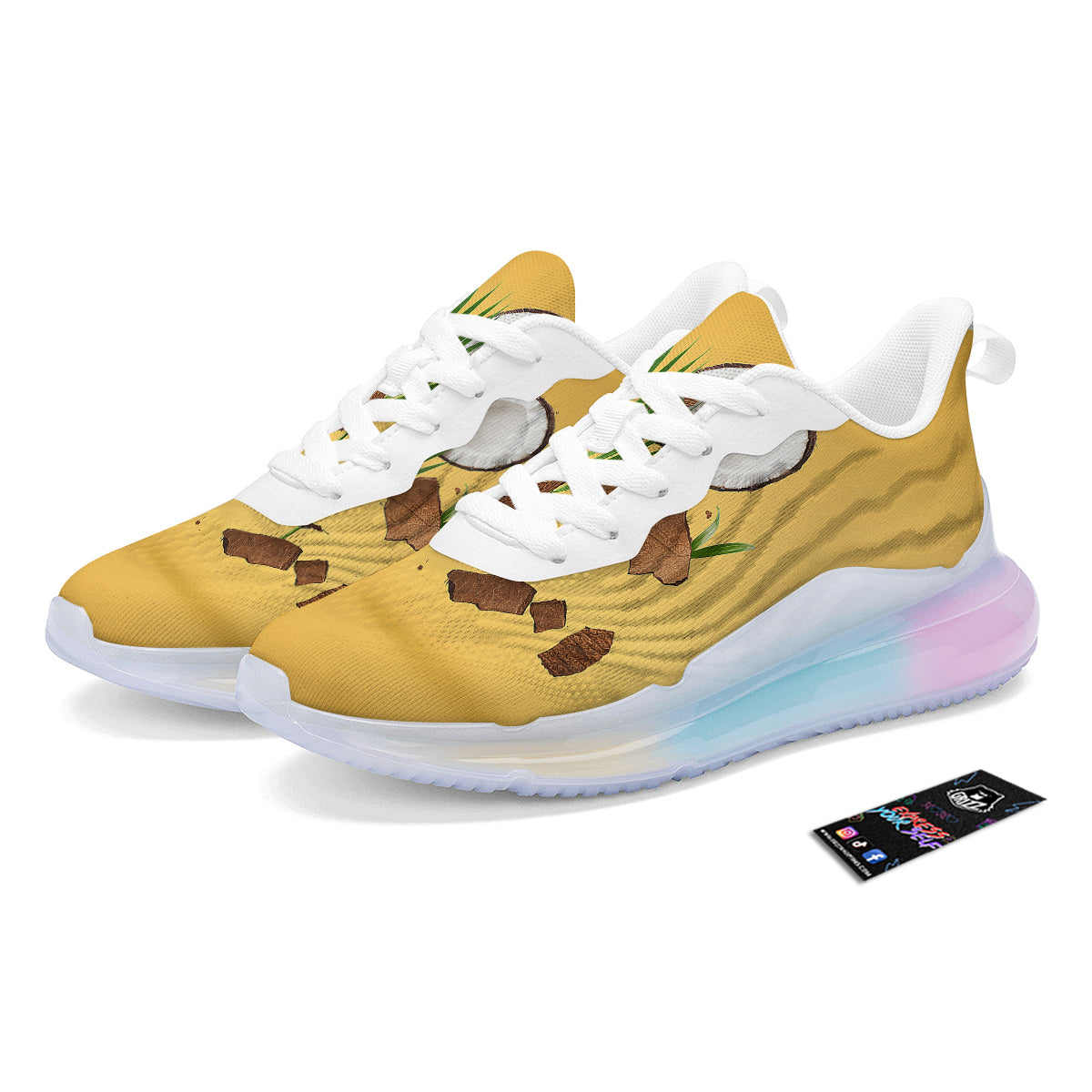 3D Coconut Print Running Sneakers-grizzshop