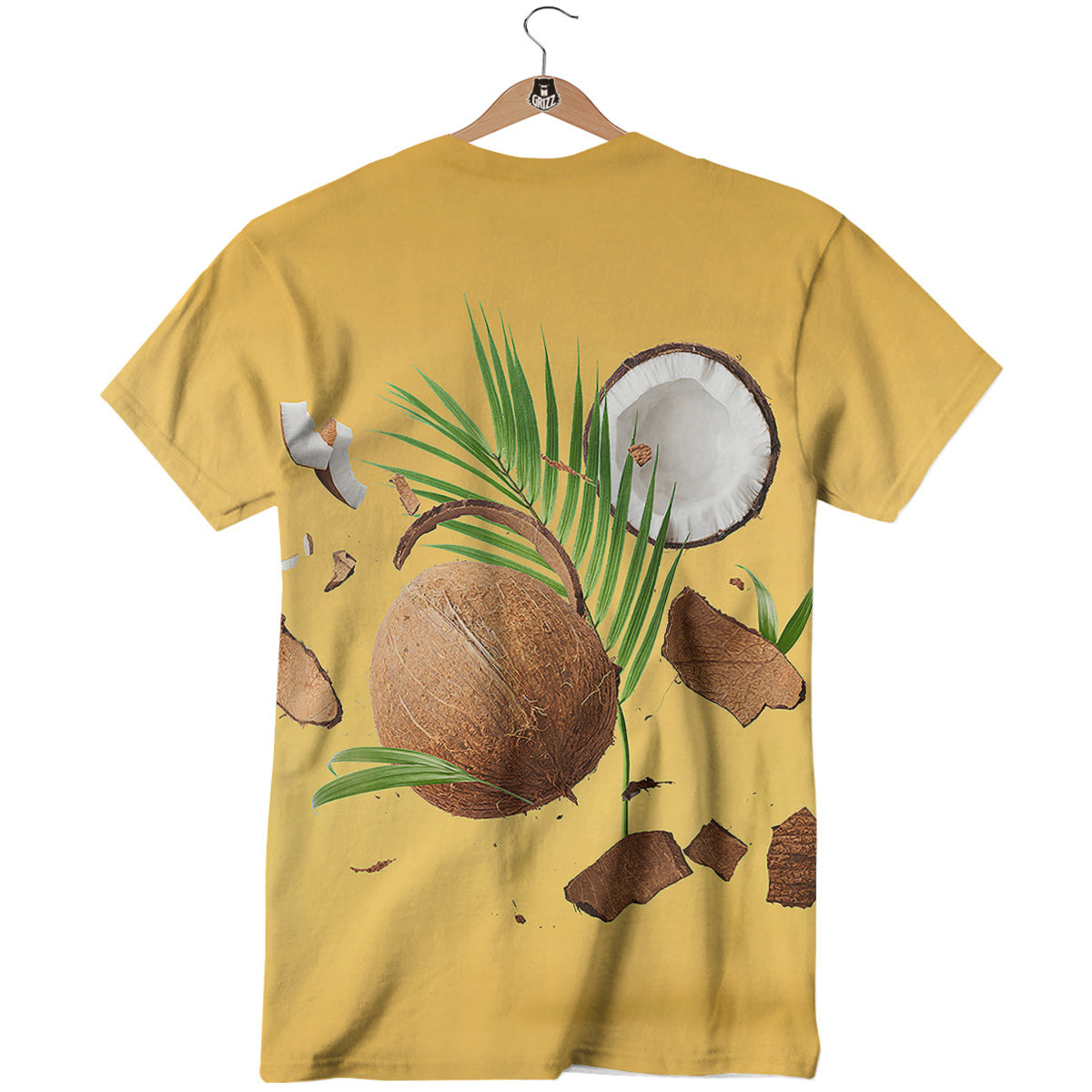3D Coconut Print T-Shirt-grizzshop