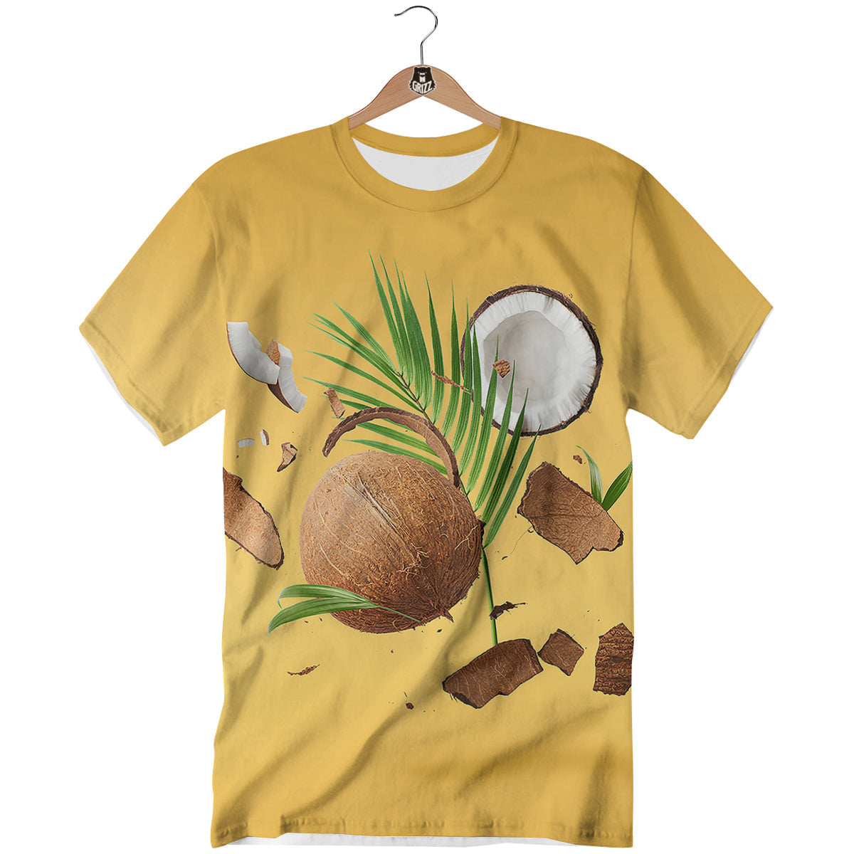 3D Coconut Print T-Shirt-grizzshop