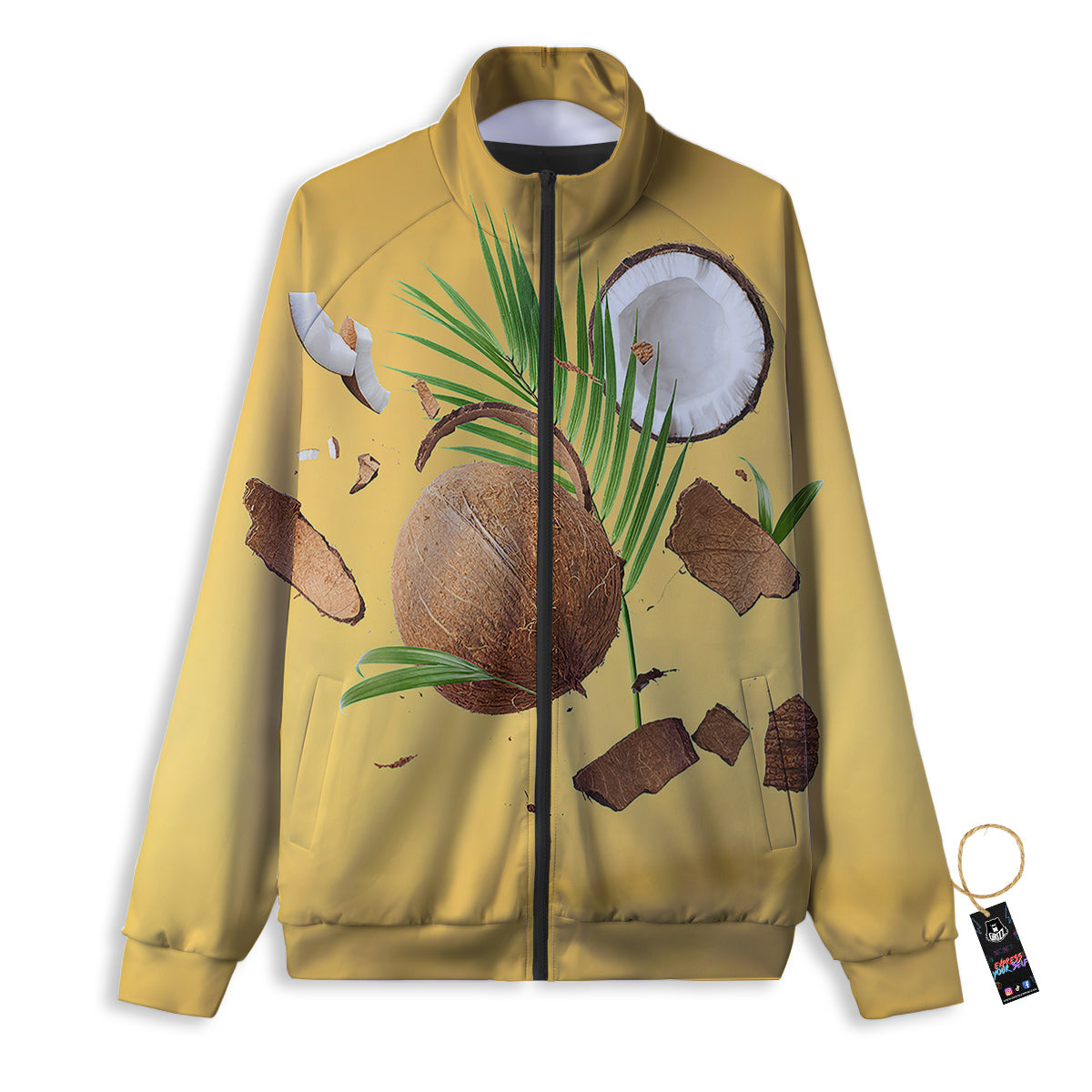 3D Coconut Print Track Jacket-grizzshop