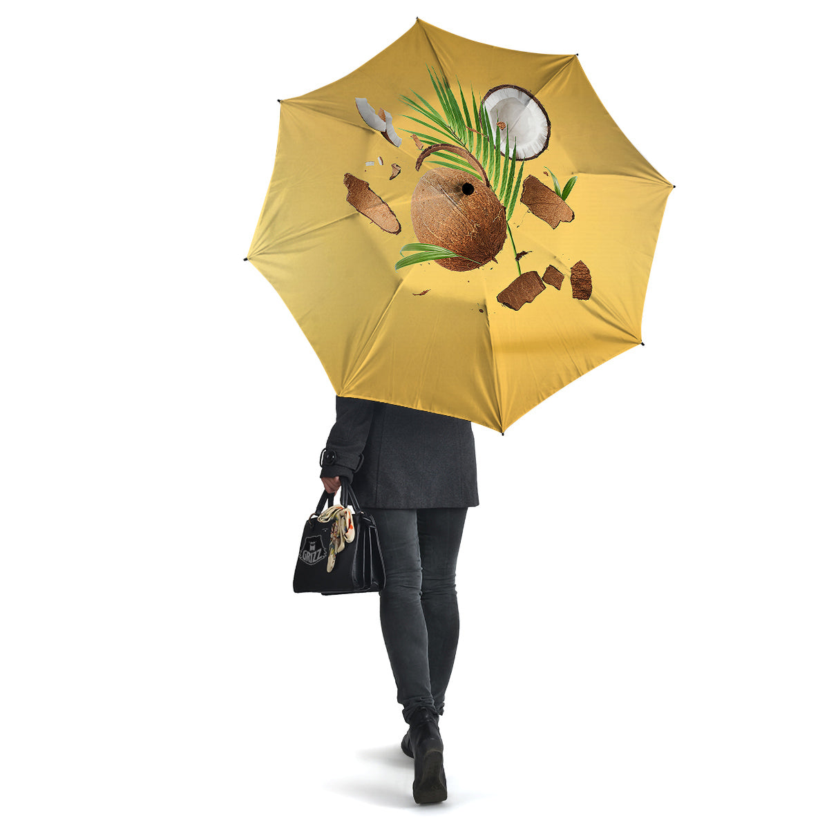 3D Coconut Print Umbrella-grizzshop