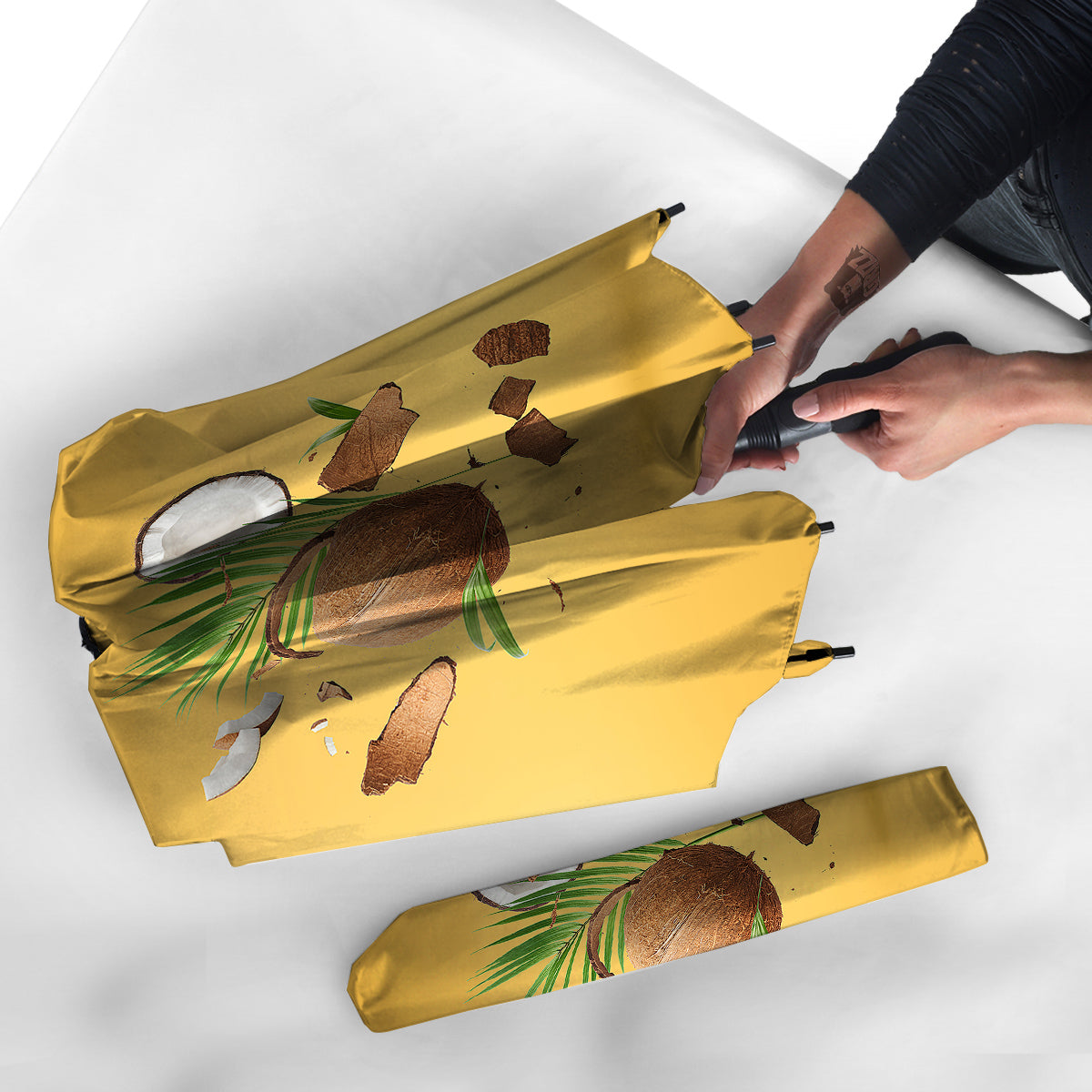 3D Coconut Print Umbrella-grizzshop