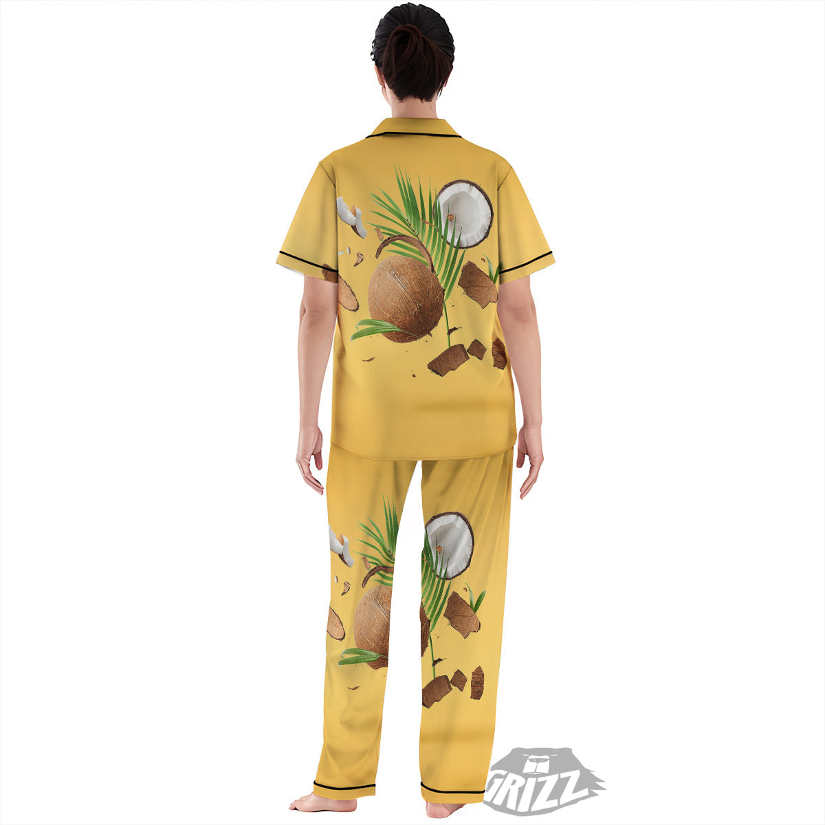 3D Coconut Print Women's Pajamas Set-grizzshop