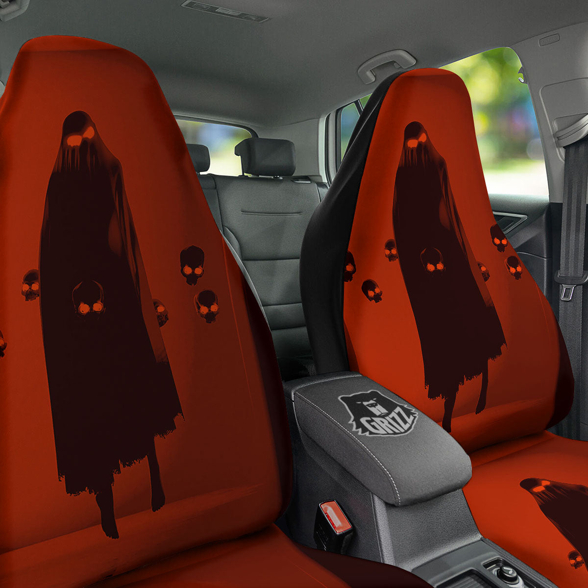 3D Ghost In The Darkness Print Car Seat Covers-grizzshop