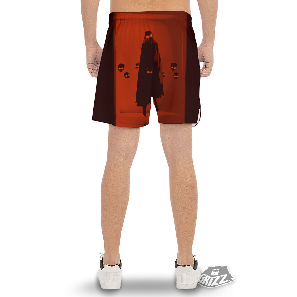 3D Ghost In The Darkness Print Men's Gym Shorts-grizzshop