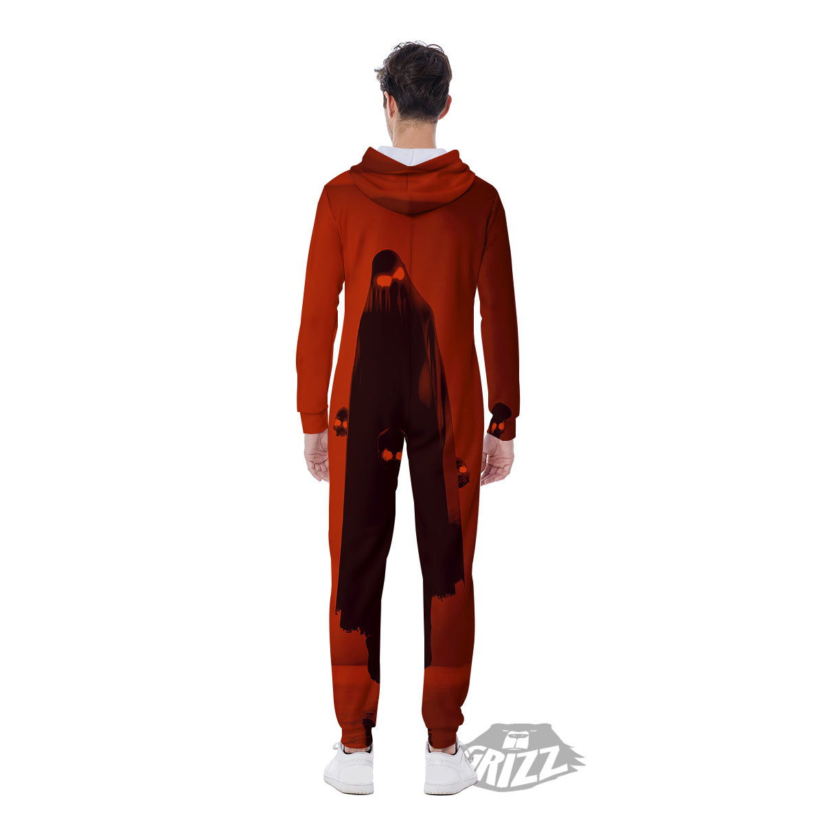 3D Ghost In The Darkness Print Men's Jumpsuit-grizzshop