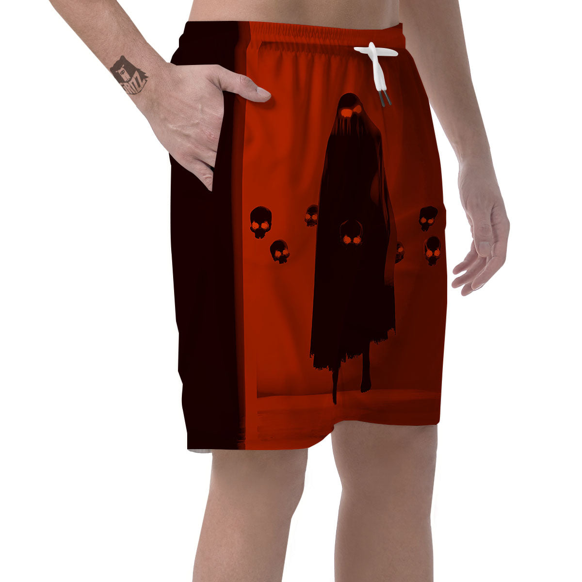 3D Ghost In The Darkness Print Men's Shorts-grizzshop