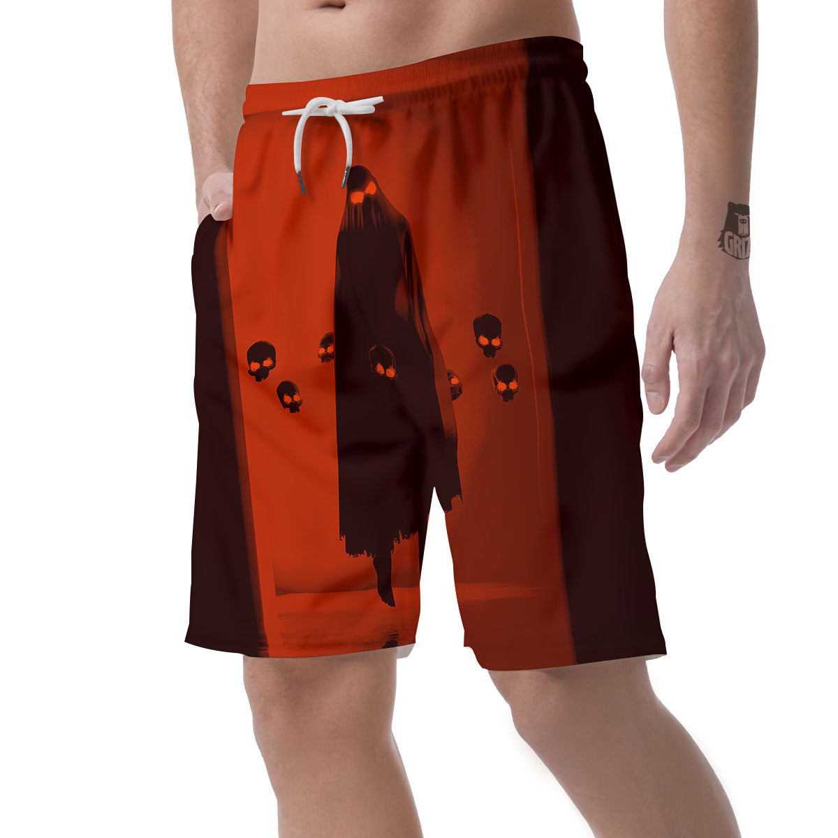3D Ghost In The Darkness Print Men's Shorts-grizzshop