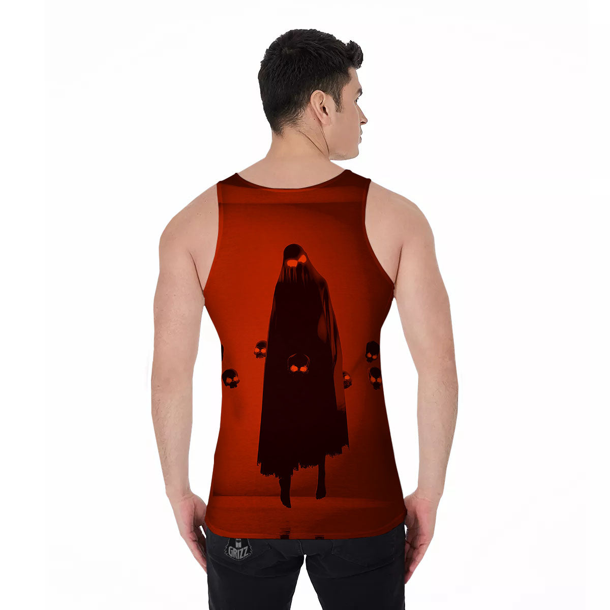 3D Ghost In The Darkness Print Men's Tank Top-grizzshop
