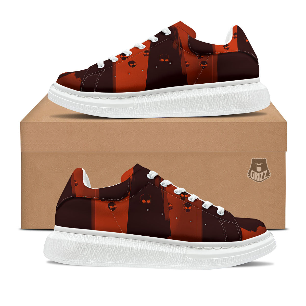 3D Ghost In The Darkness Print Platform Shoes-grizzshop