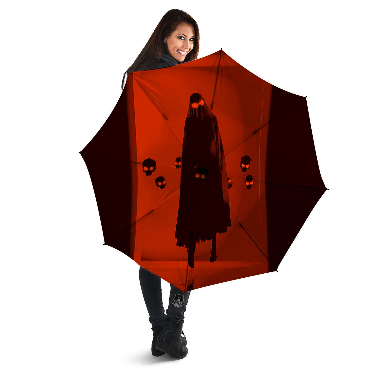 3D Ghost In The Darkness Print Umbrella-grizzshop