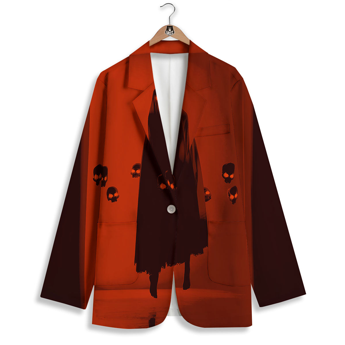 3D Ghost In The Darkness Print Women's Blazer-grizzshop