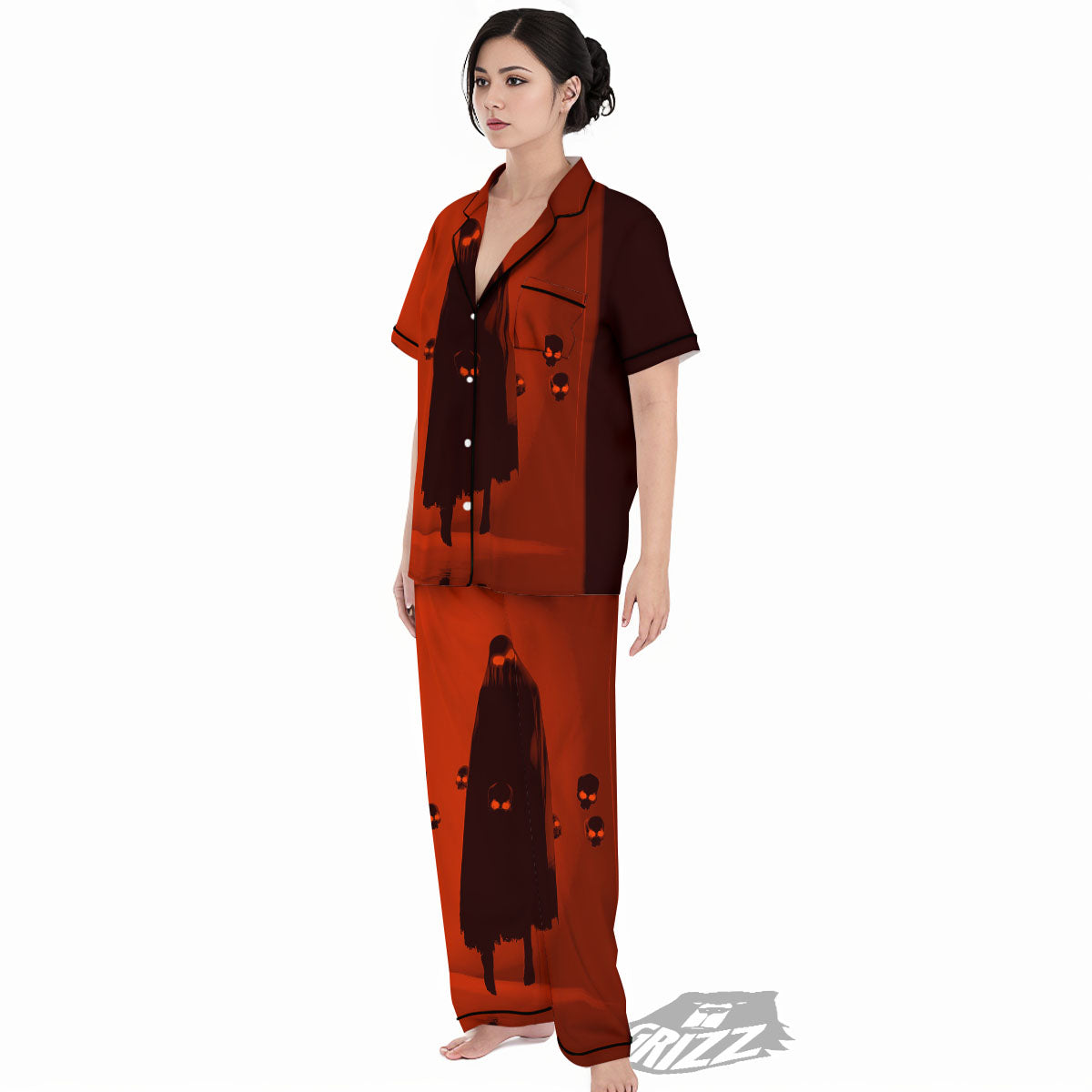 3D Ghost In The Darkness Print Women's Pajamas Set-grizzshop