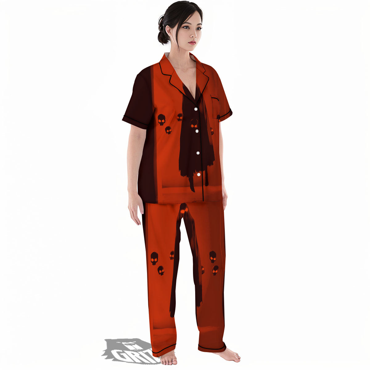 3D Ghost In The Darkness Print Women's Pajamas Set-grizzshop